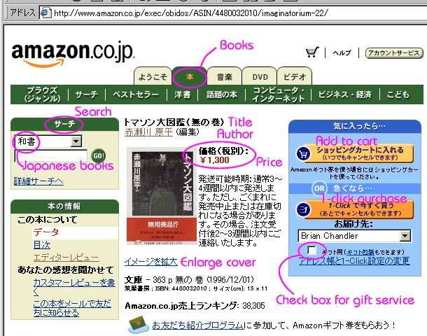 Sample Amazon.co.jp page